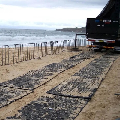 أسود HDPE مؤقت الطرق الأرضية غطاء الطريق الحصير للآلات الثقيلة